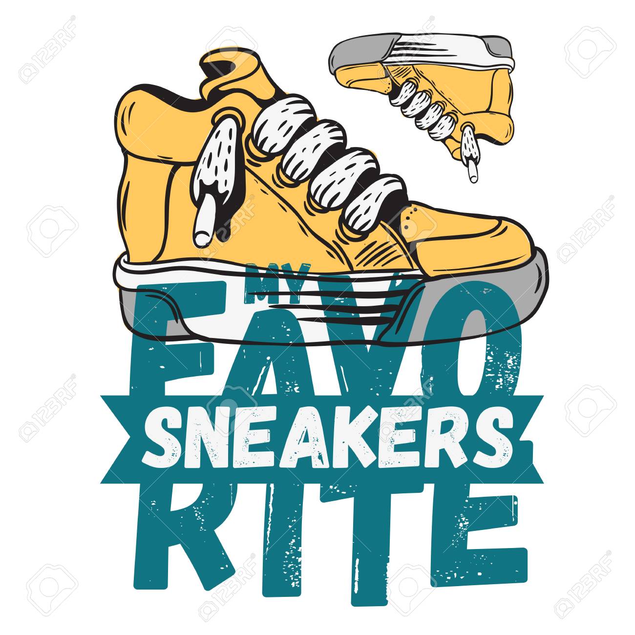 Turnschuh Schuhe Plakat Aufkleber Zeichen Design Schuhe Cartoon Lizenzfreie Bilder Und Fotos Kaufen 123RF