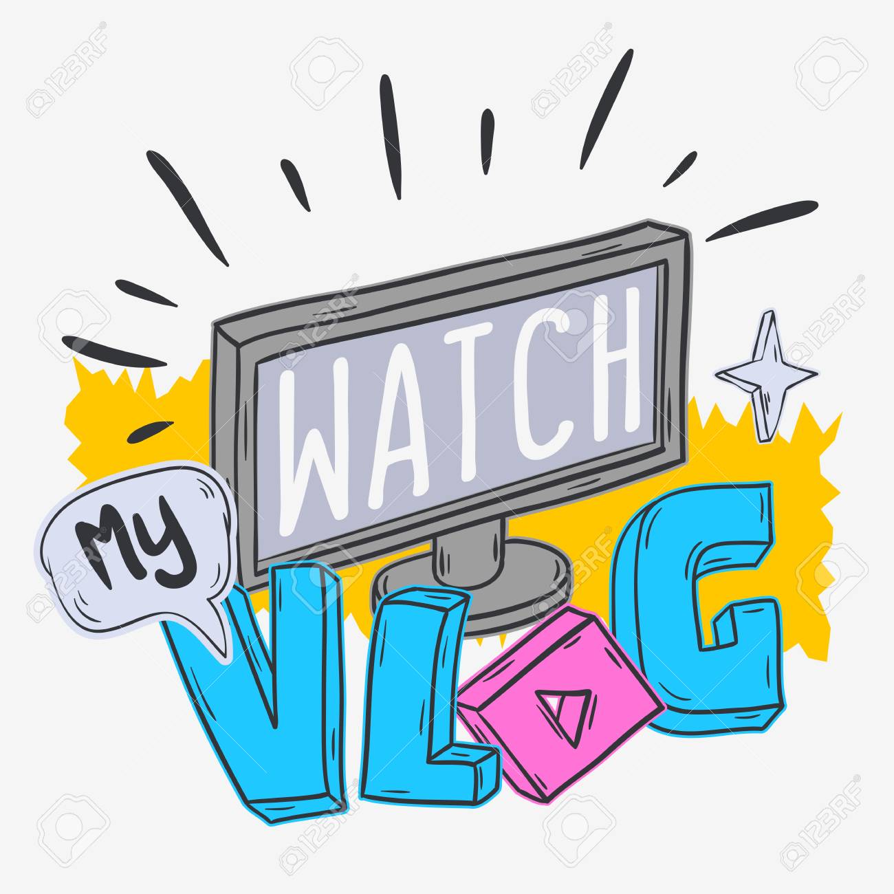 Vlog Video Blog Social Media Cartoon Style Design Watch My Vlog Stock Photo Picture And Royalty Free Image Image 112400680 Vlog Video Blog Social Media Cartoon Style Design Watch My Vlog Stock Photo Picture And Royalty Free Image Image 112400680