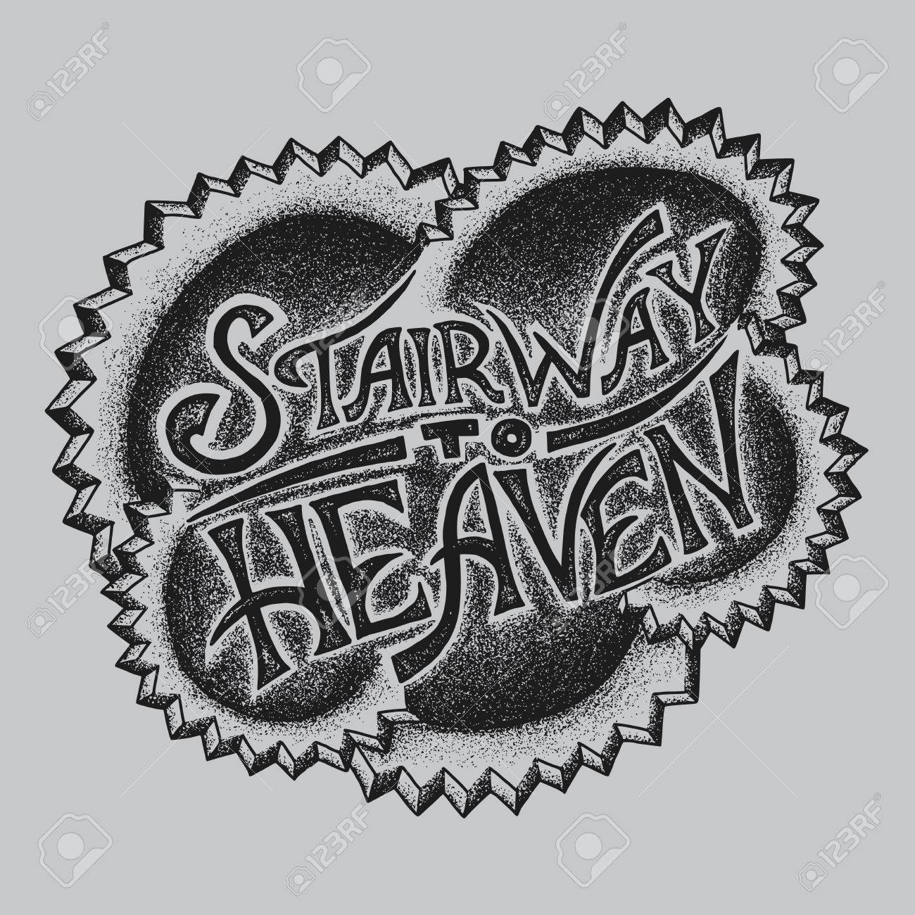 Black and Grey Cross Above Stairway To Heaven Tattoo Idea