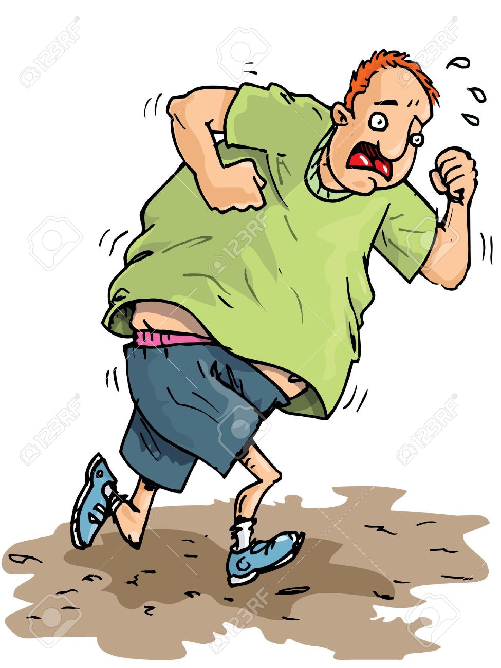 Image result for overweight running  cartoon