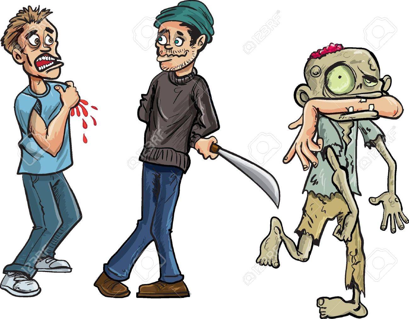 Cartoon Of Zombie Biting A Mans Arm Off Isolated On White Royalty Free Cliparts Vectors And Stock Illustration Image