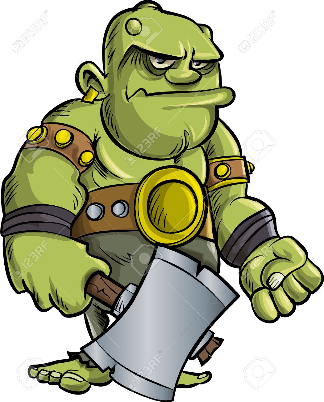 Cartoon Ogre With A Big Axe Isolated Royalty Free Cliparts Vectors And Stock Illustration Image