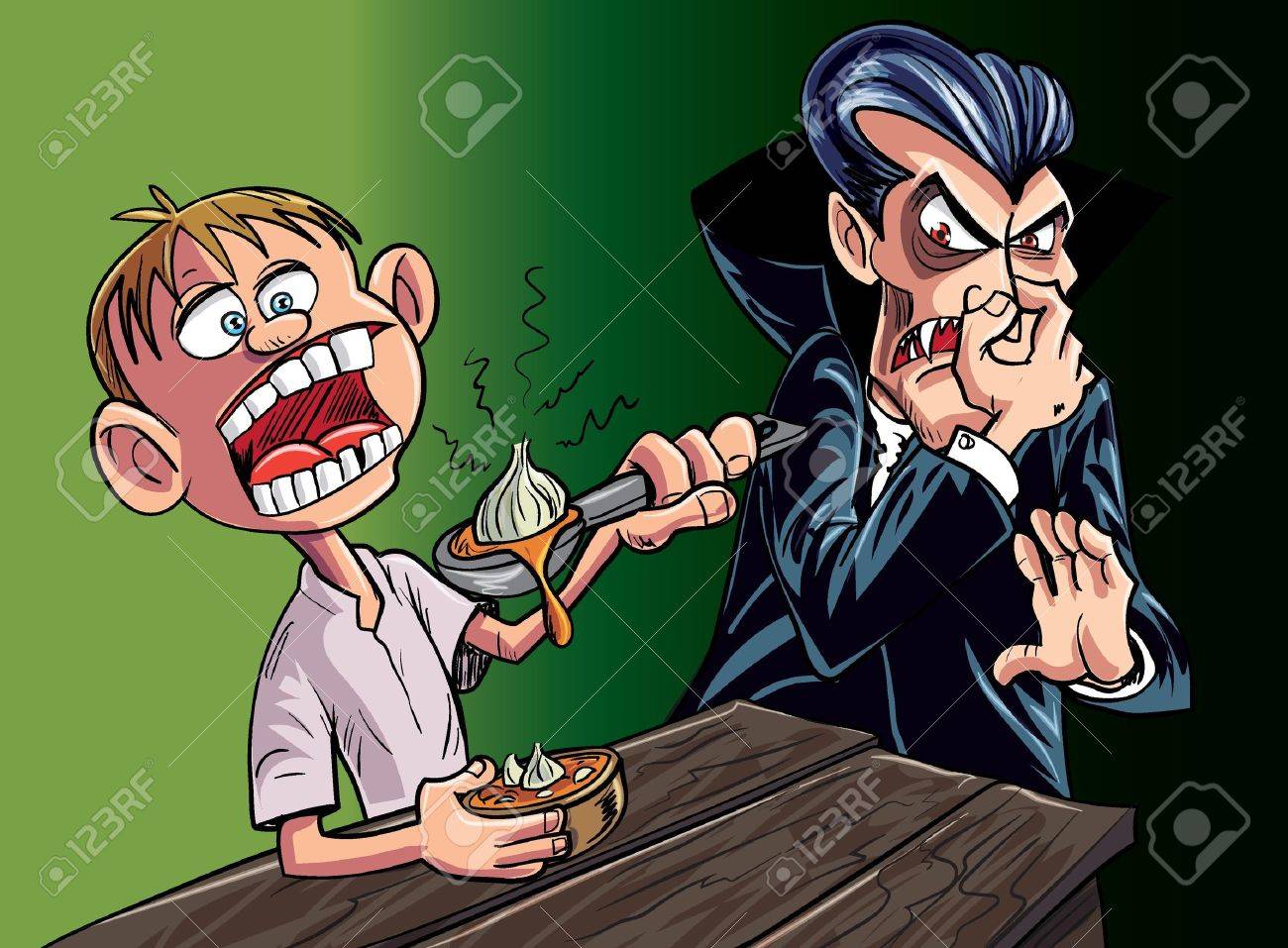 Cartoon Vampire Scared Of Kid Eating Garlic Royalty Free SVG, Cliparts, Vectors, And Stock Illustration. Image 42754315. Cartoon Vampire Scared Of Kid Eating Garlic Royalty Free SVG, Cliparts, Vectors, And Stock Illustration. Image 42754315.