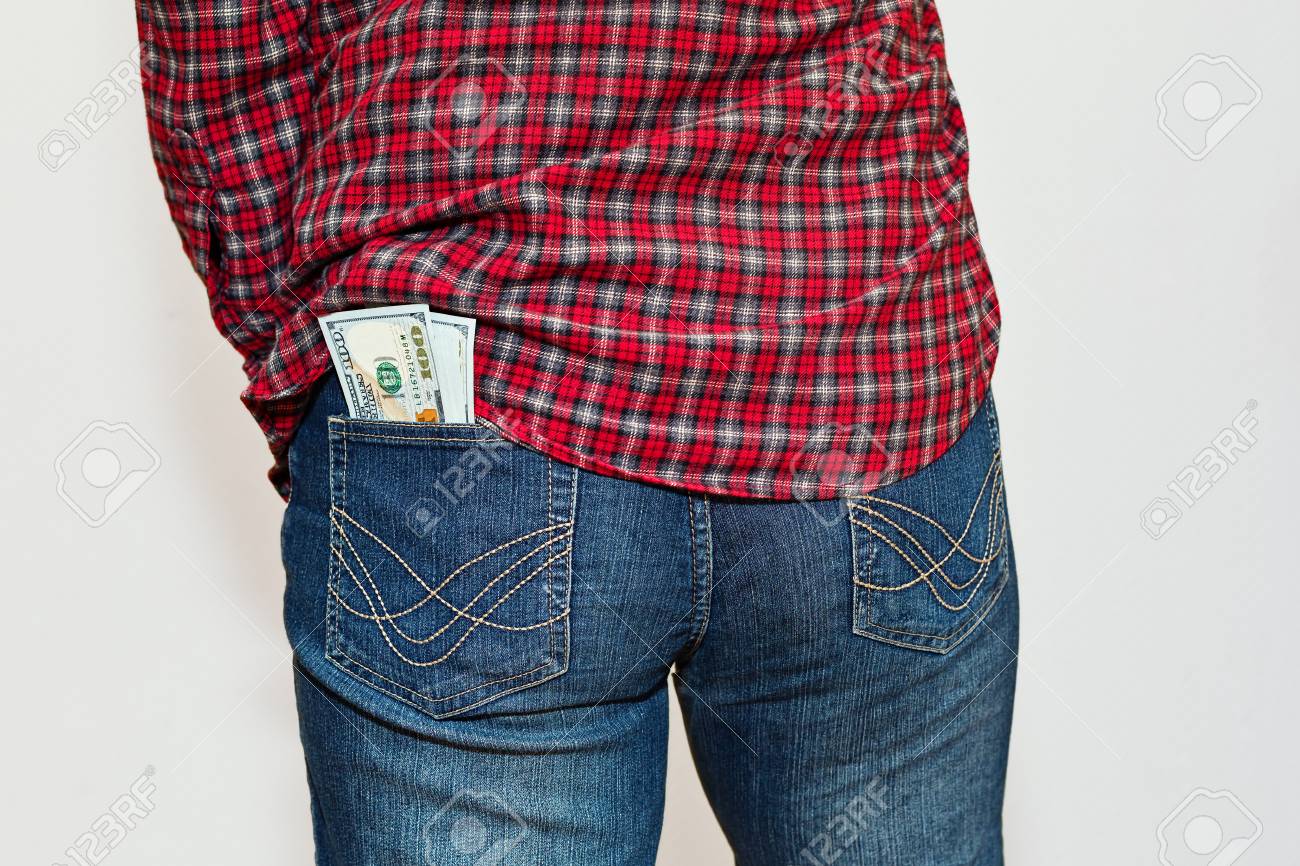 checkered blue jeans