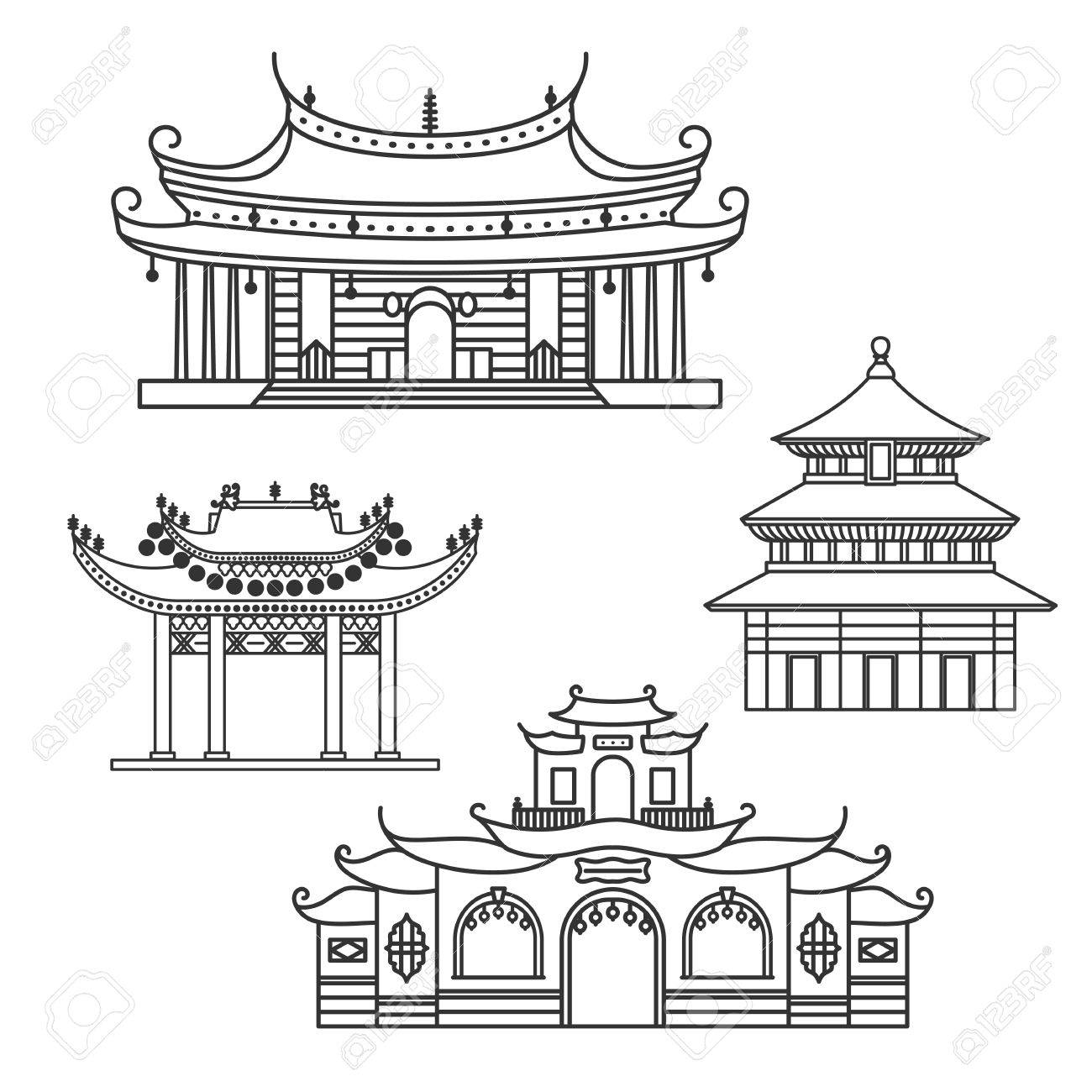 Outlined Icons Chinese House Royalty Free SVG, Cliparts, Vectors, and Stock  Illustration. Image 61651997., image size:1300x1300