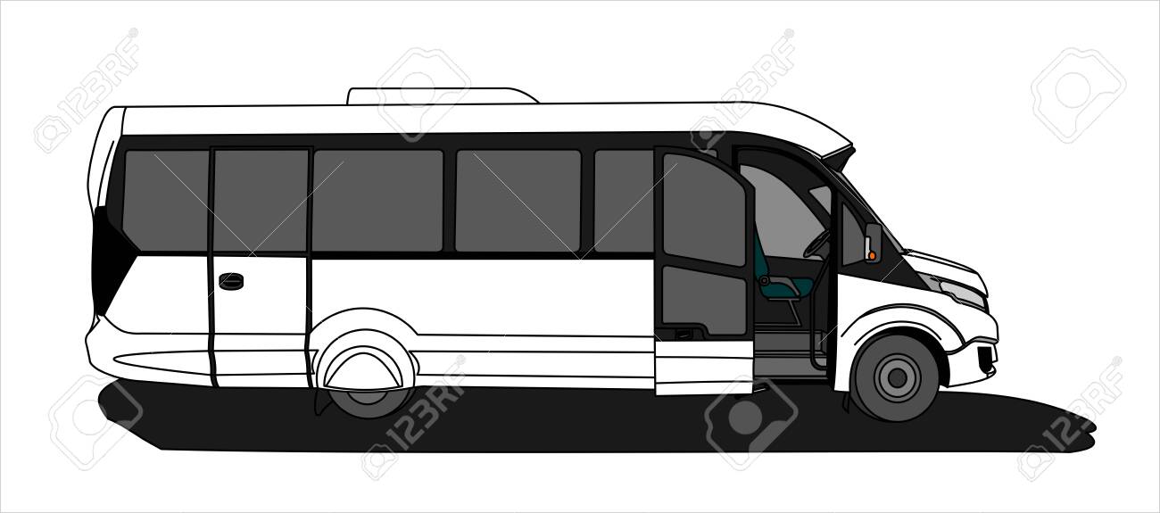 Download White Bus With An Open Door Side View Tourist Bus Sightseeing Royalty Free Cliparts Vectors And Stock Illustration Image 137896951