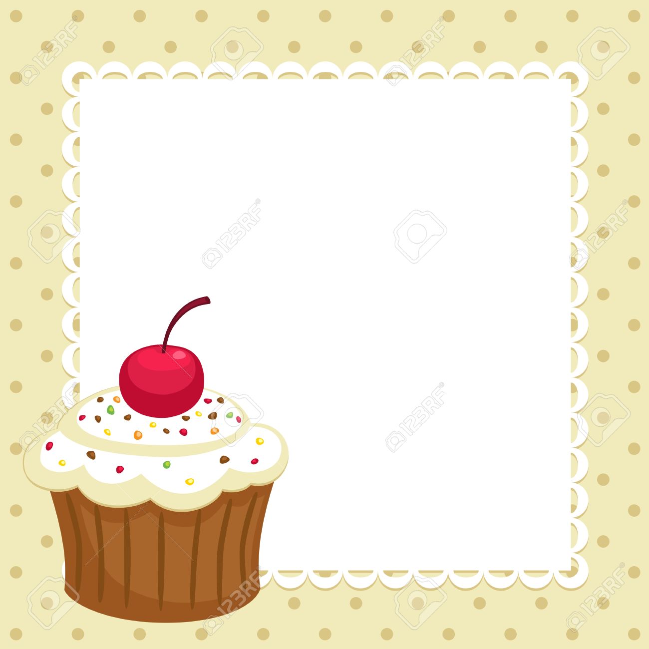 vintage background with cupcake invitation template vector