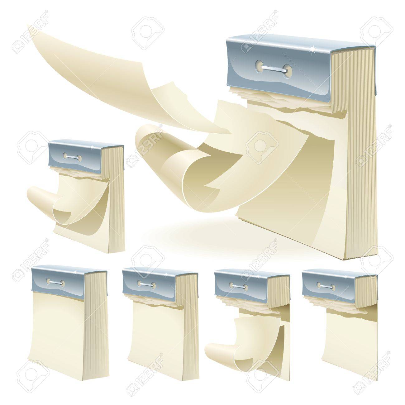 set of paper tear off calendars illustration of old vintage tear off