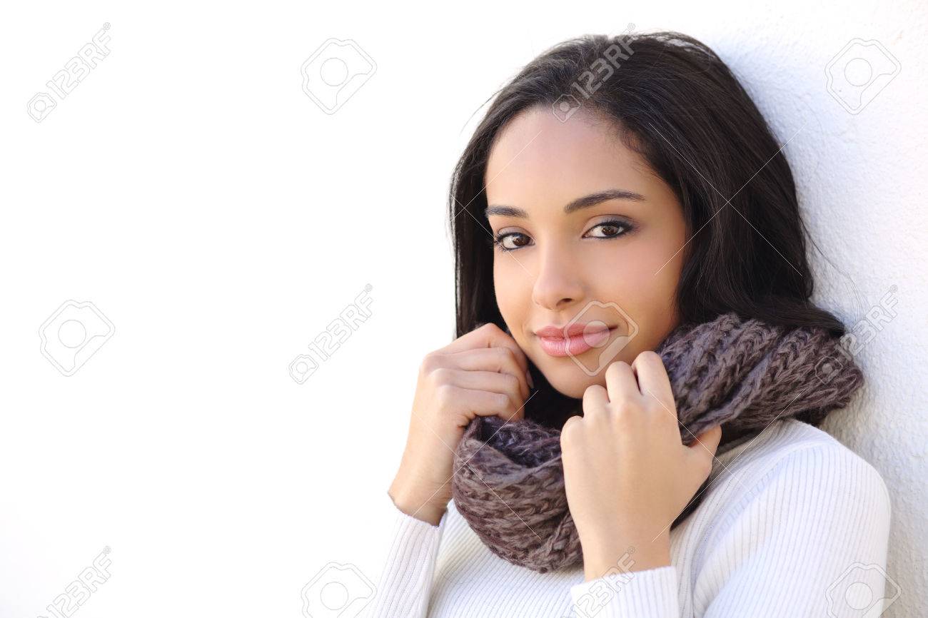 Facial Of A Sexy Woman Smooth Face In Winter Warmly Clothed Outdoors Stock  Photo, Picture and Royalty Free Image. Image 24717194.
