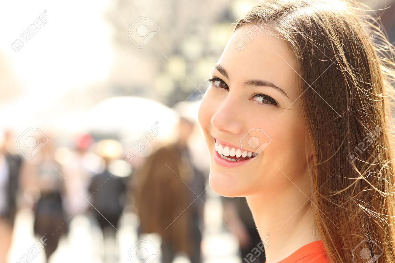 Woman Face Smile With Perfect Teeth And