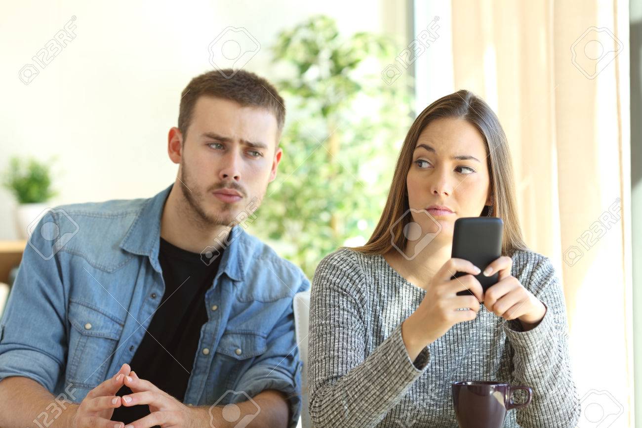 Jealous Boyfriend Spying His Girlfriend image