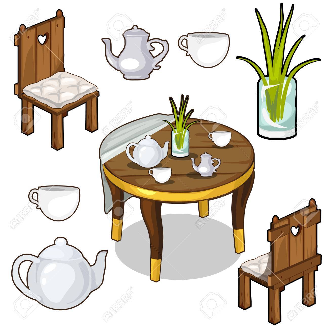 Conjunto De Muebles De Cocina De Madera En Estilo Retro Con Una ... Conjunto De Muebles De Cocina De Madera En Estilo Retro Con Una ...