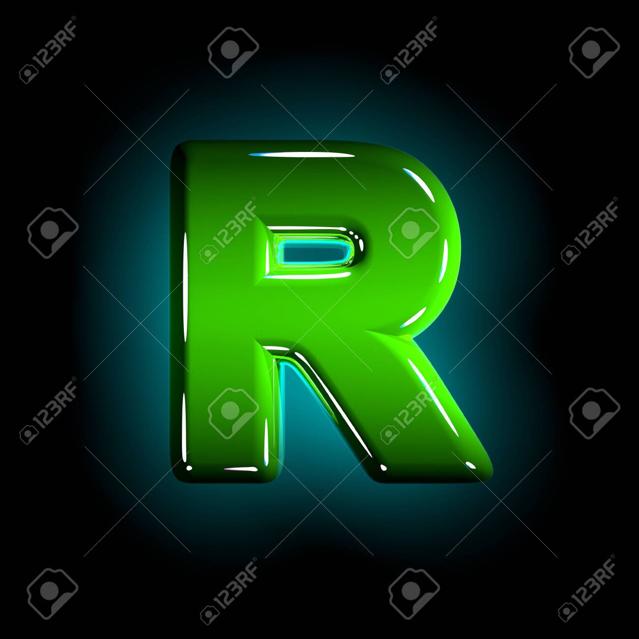 Green Letter R Of Polished Plastic Alphabet Of White And Yellow Stock Photo Picture And Royalty Free Image Image