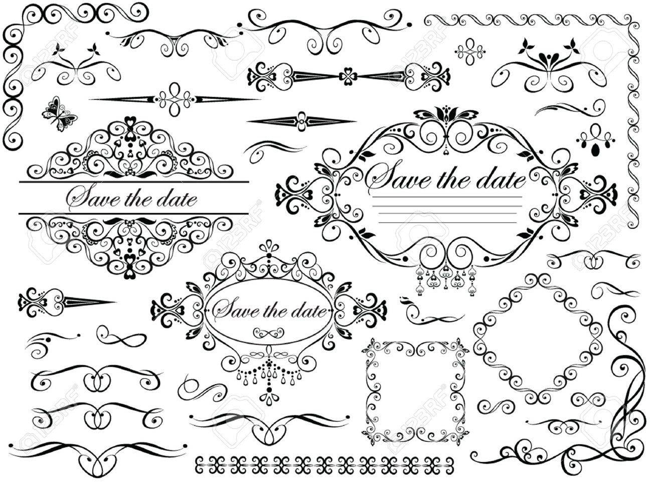 Vintage Wedding Design Elements Royalty Free Cliparts Vectors And Stock Illustration Image