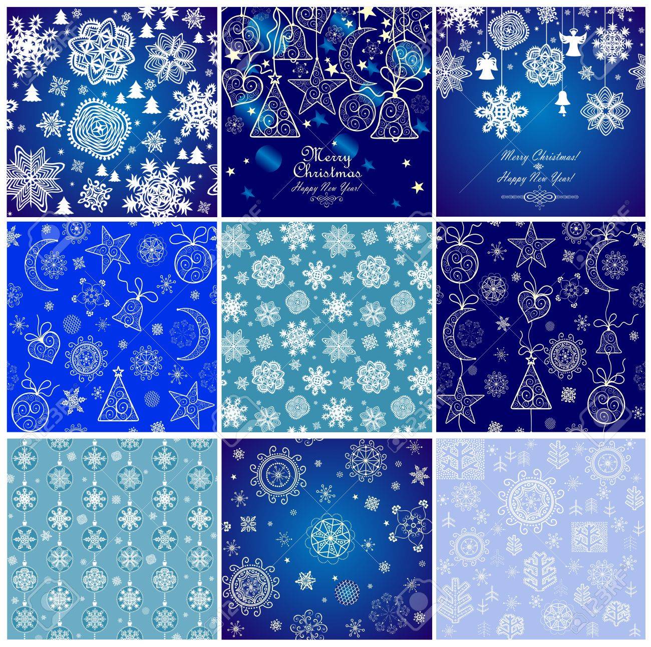 青い冬の壁紙集 のイラスト素材 ベクタ Image