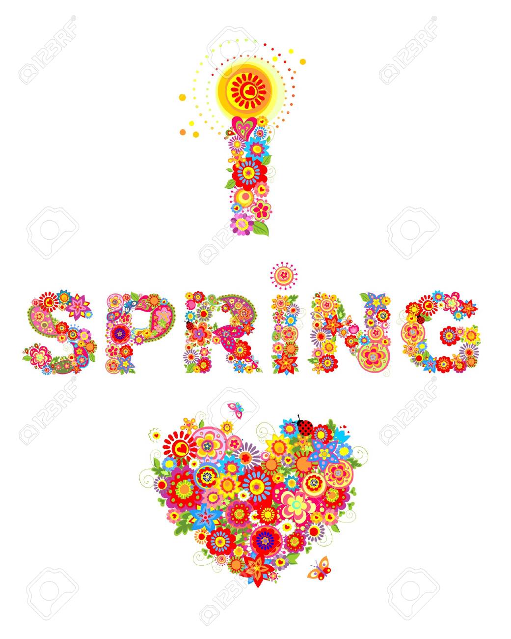 春が大好きのイラスト素材 ベクタ Image