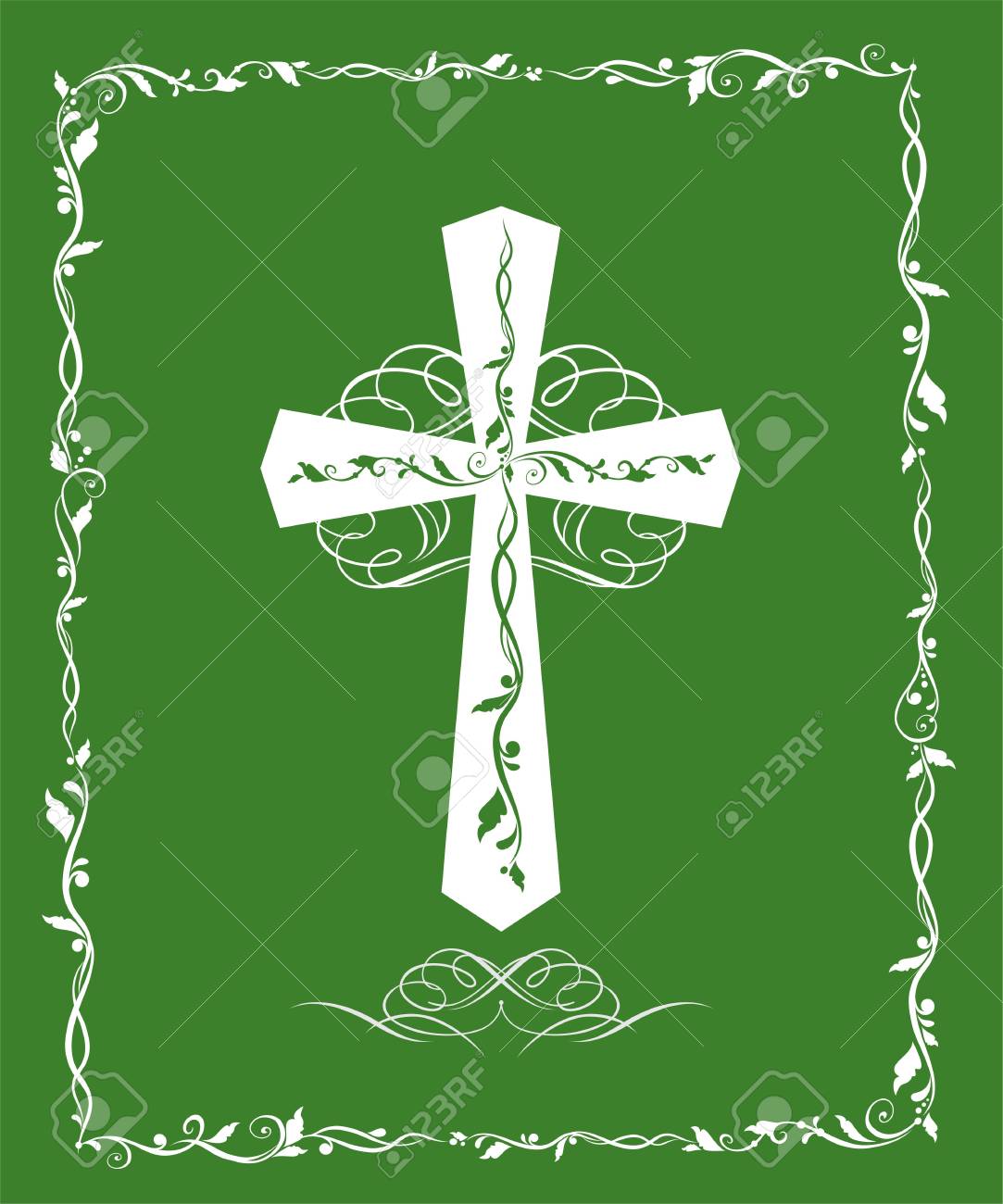 Carte De Voeux Verte Avec Croix Catholique Pour Le Bapteme Et Paques Clip Art Libres De Droits Vecteurs Et Illustration Image Carte De Voeux Verte Avec Croix Catholique Pour Le Bapteme Et Paques Clip Art Libres De Droits Vecteurs Et Illustration Image