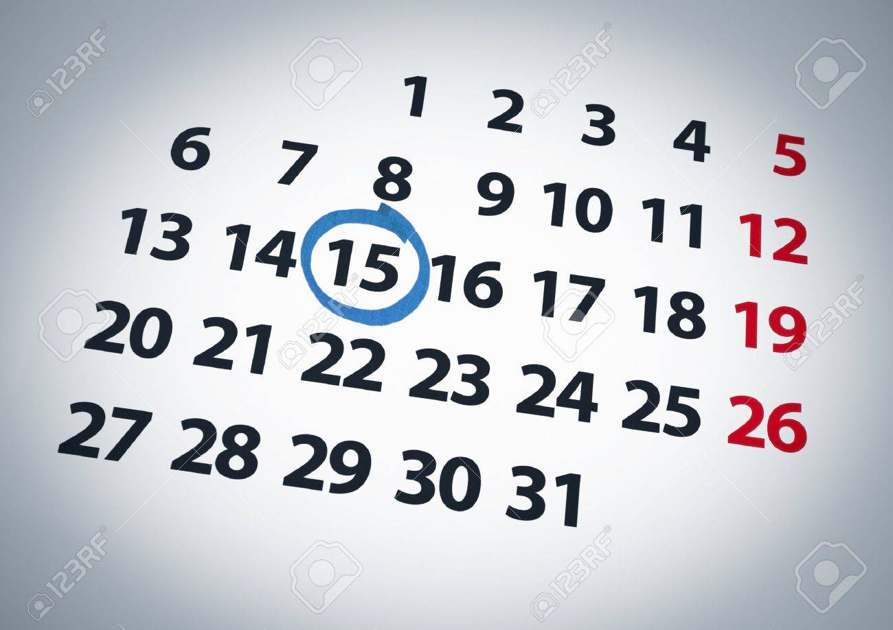 calendar with sunday circled