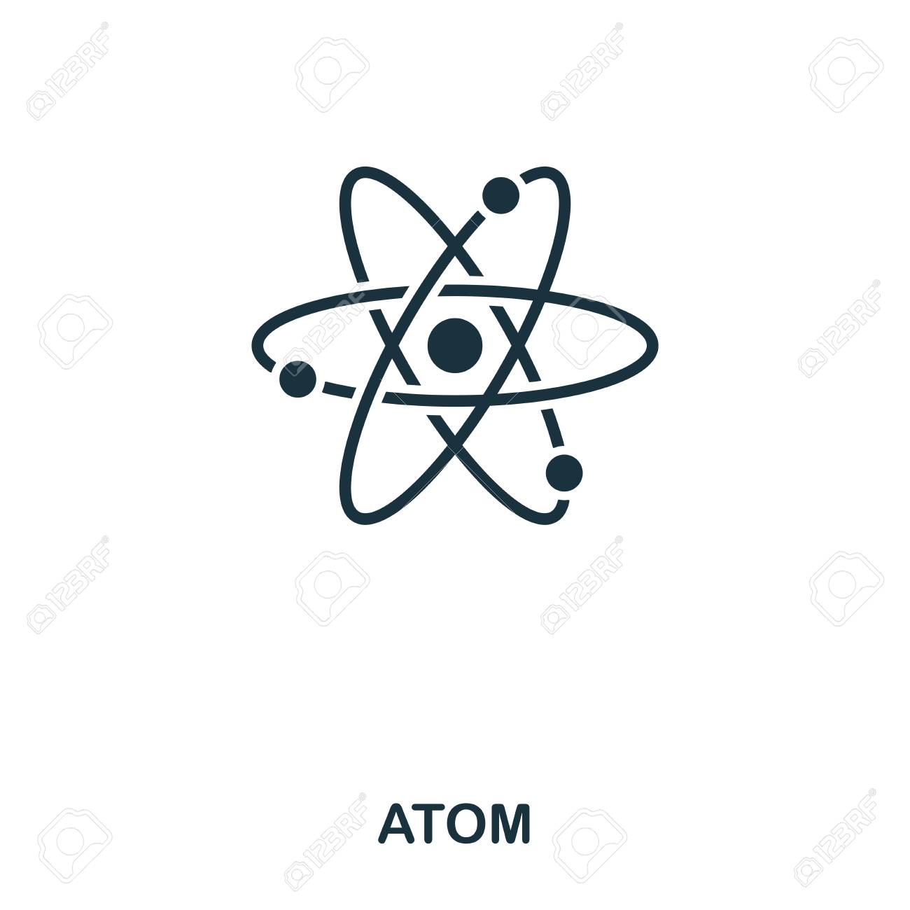 Atom Icon Line Style Icon Design Ui Illustration Of Atom Icon Pictogram  Isolated On White Ready To Use In Web Design Apps Software Print 로열티 무료 사진,  그림, 이미지 그리고 스톡포토그래피. Image