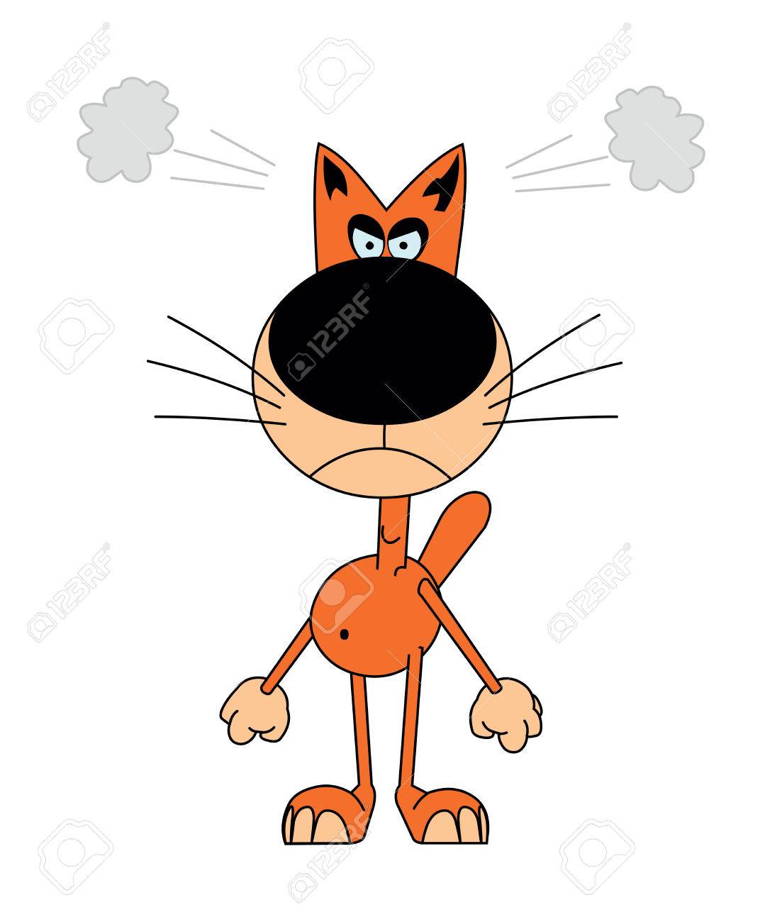 Orange Cat Is Angry Too Much This Cartoon Character Is Isolated On White Background Royalty Free Cliparts Vectors And Stock Illustration Image