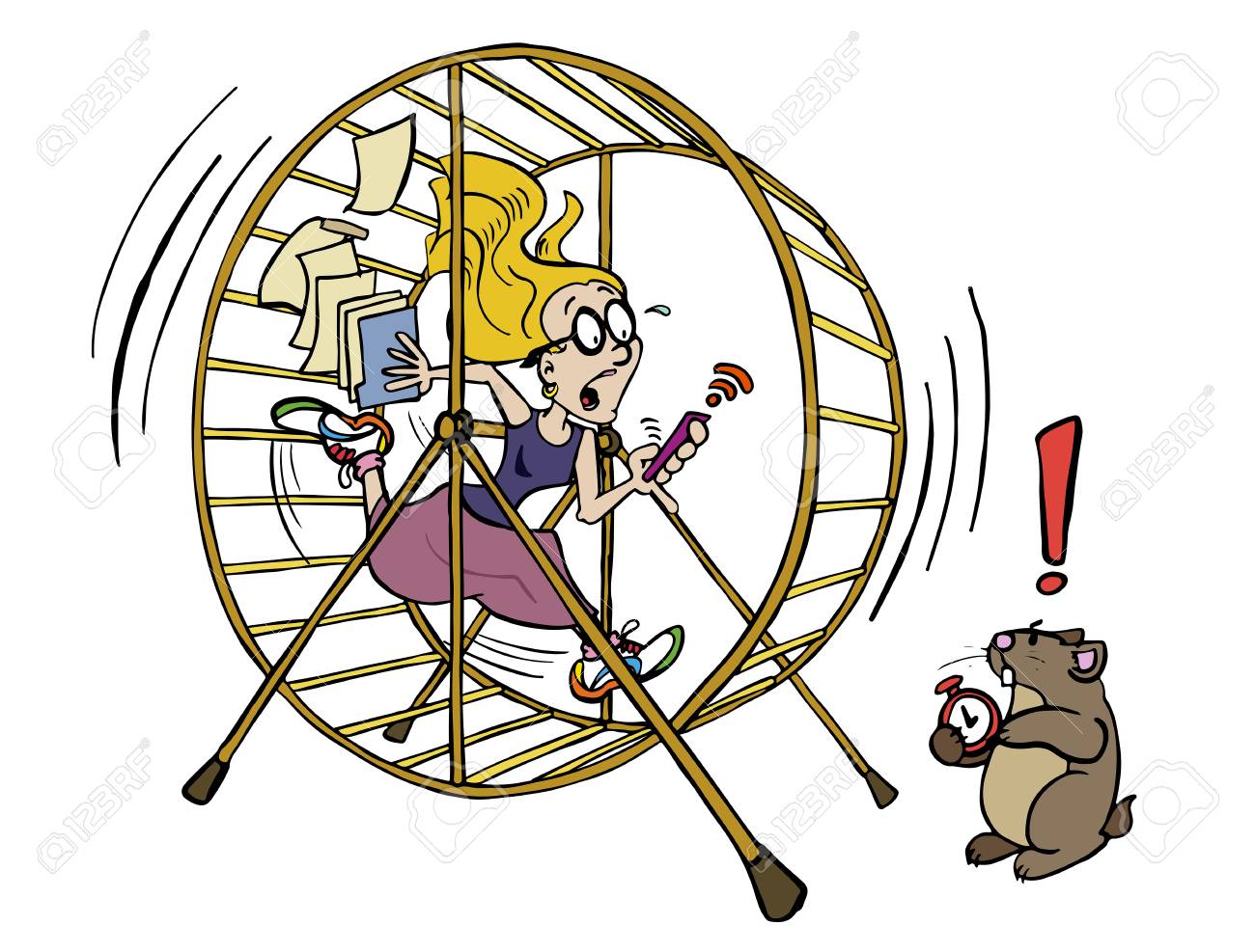 Running The Hamster Wheel Out Of Time Royalty Free Cliparts ...