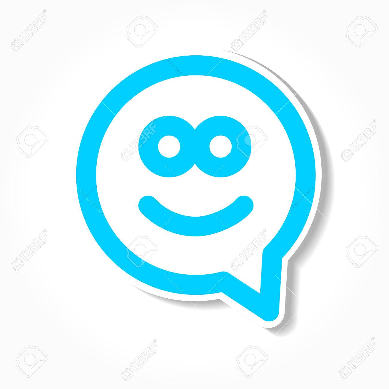 Happy Smile Face Chat Speech Bubble Icon Template For Design Royalty Free Cliparts Vectors And Stock Illustration Image