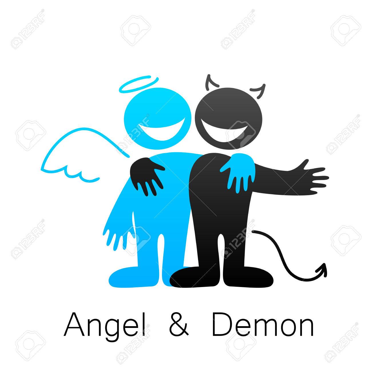 天使と悪魔 善と悪のシンボル のイラスト素材 ベクタ Image