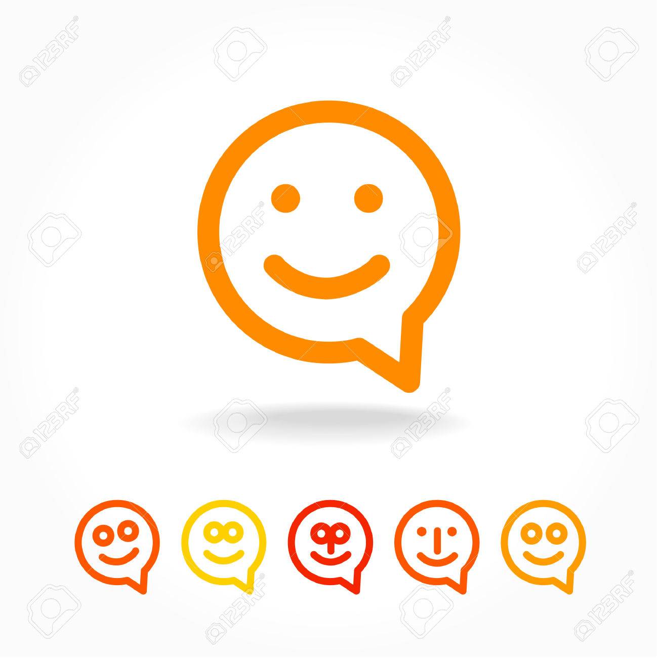 happy smile face chat speech bubble icon template for design