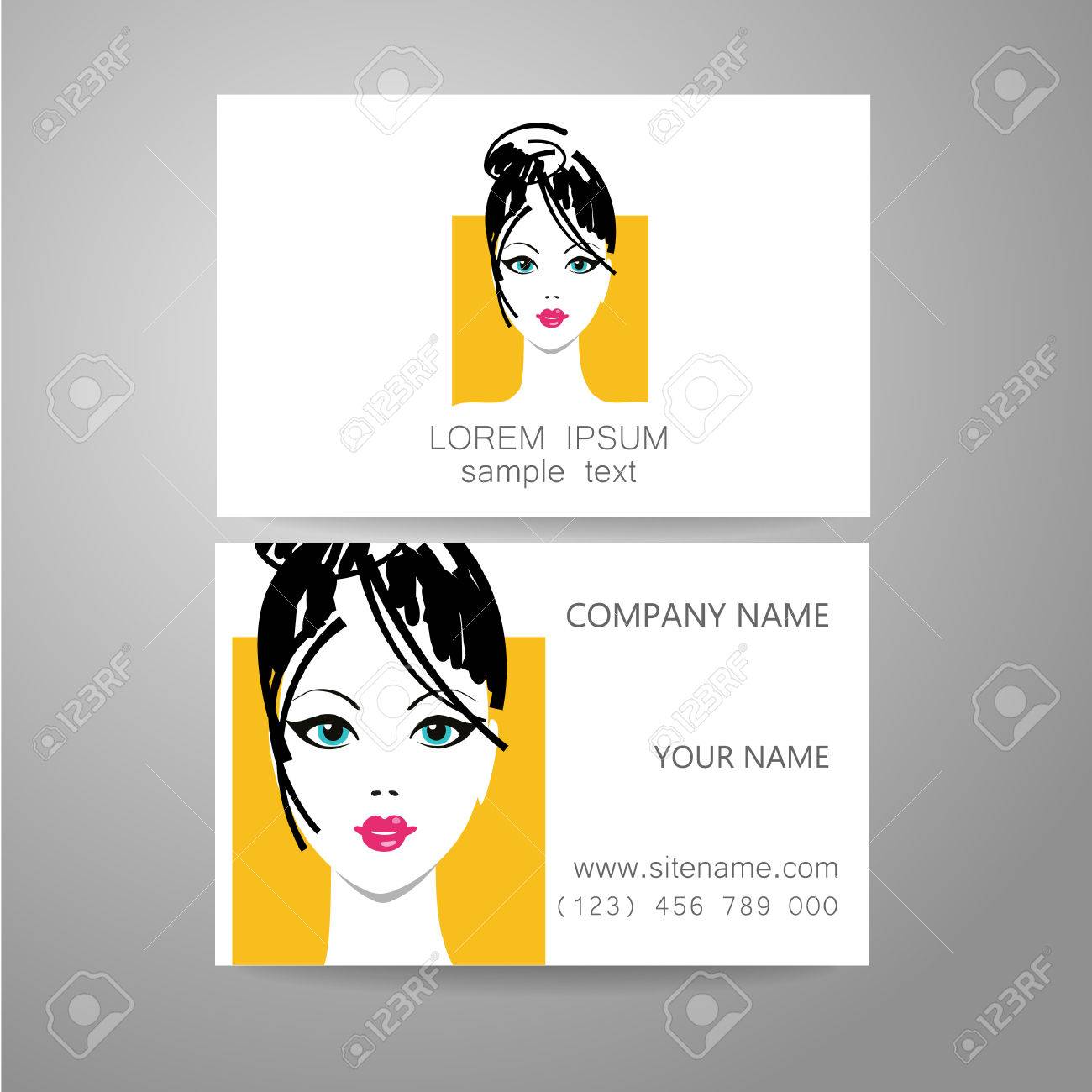 Hair Salon, Hairdresser - Template Logo. Branded Business Card Regarding Hairdresser Business Card Templates Free