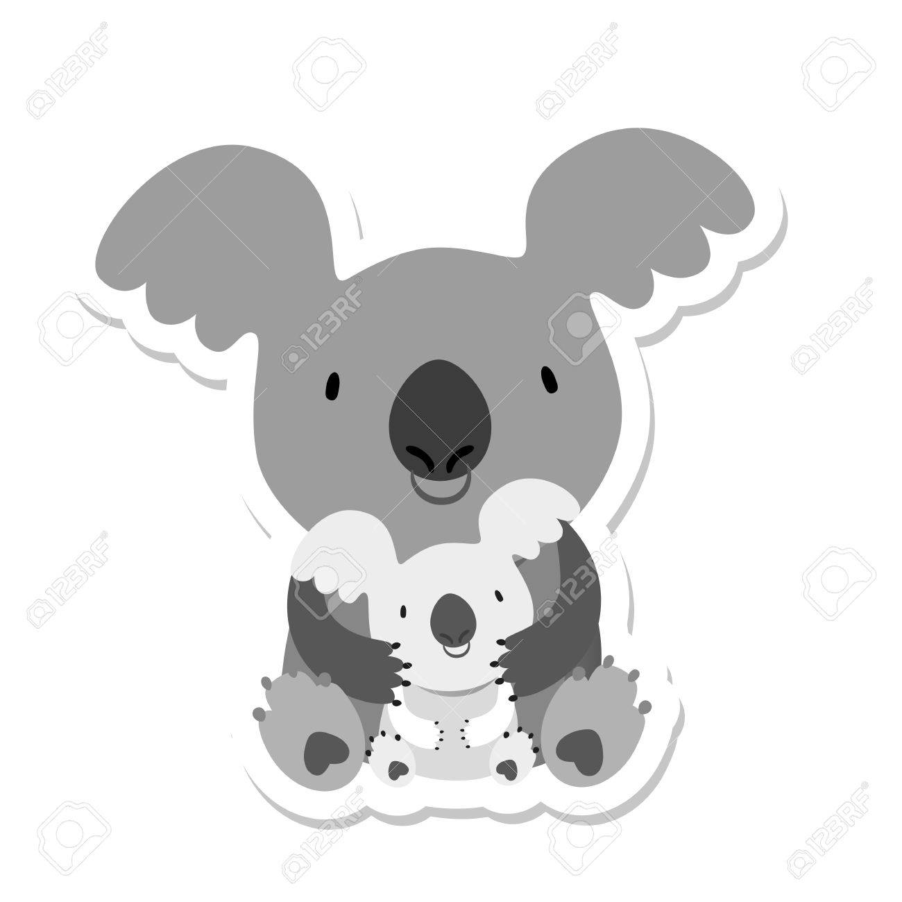 Oso Koala Oso Marsupial Australiano Madre Y El Bebe Ilustracion Del Vector Ilustraciones Vectoriales Clip Art Vectorizado Libre De Derechos Image