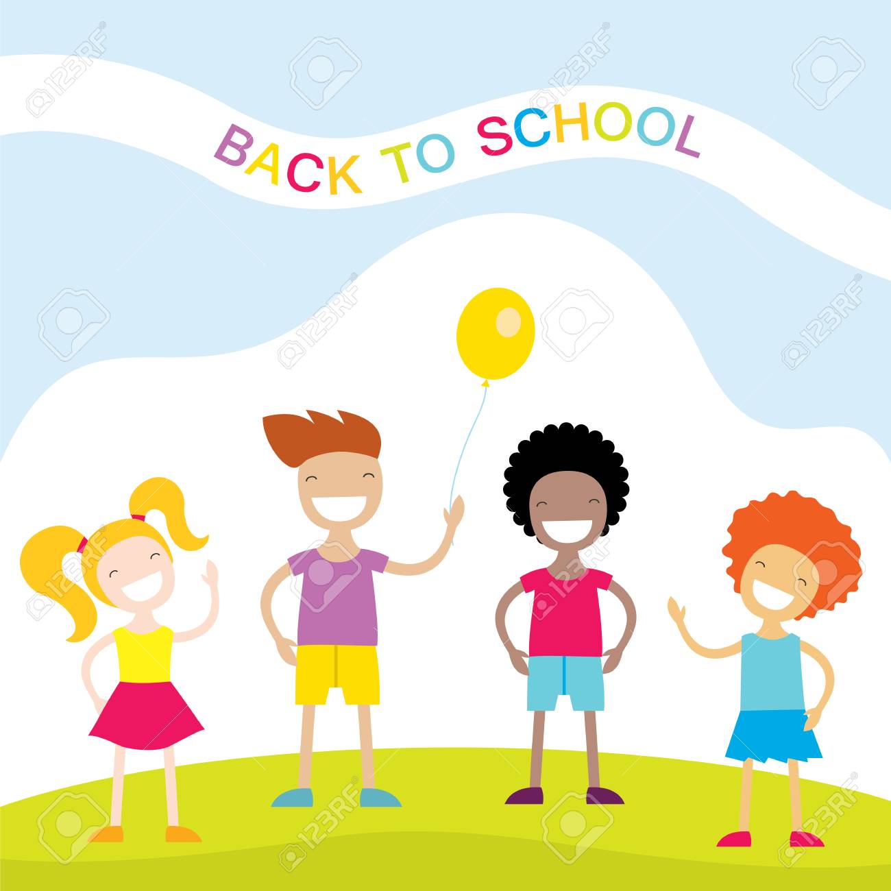happy kids vector illustration