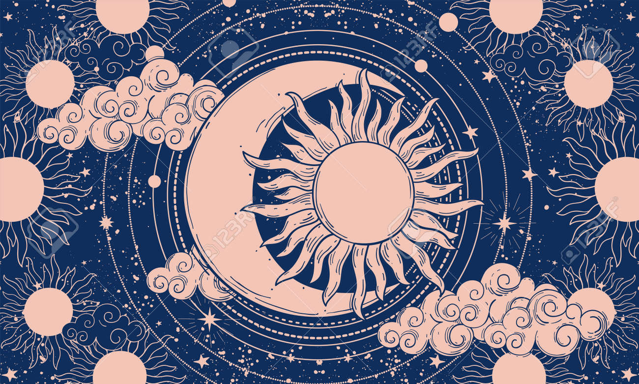 道化師の版画 月と星の背景 道化師の版画 月と星の背景 道化師の版画 月と星の背景