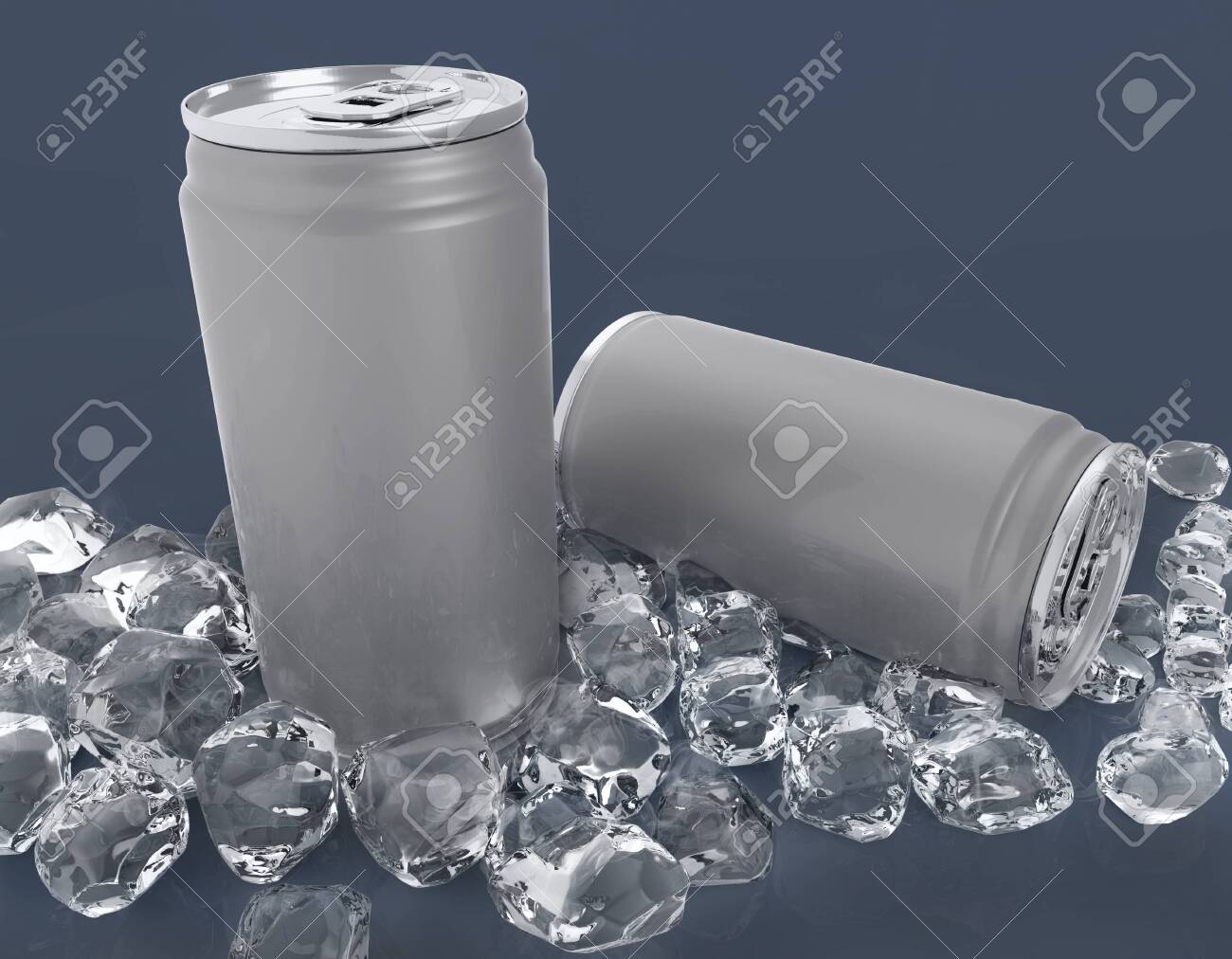 Download Blank Two Aluminium Can Mockup And Ice Cube On Clear Background Stock Photo Picture And Royalty Free Image Image 121344362 PSD Mockup Templates