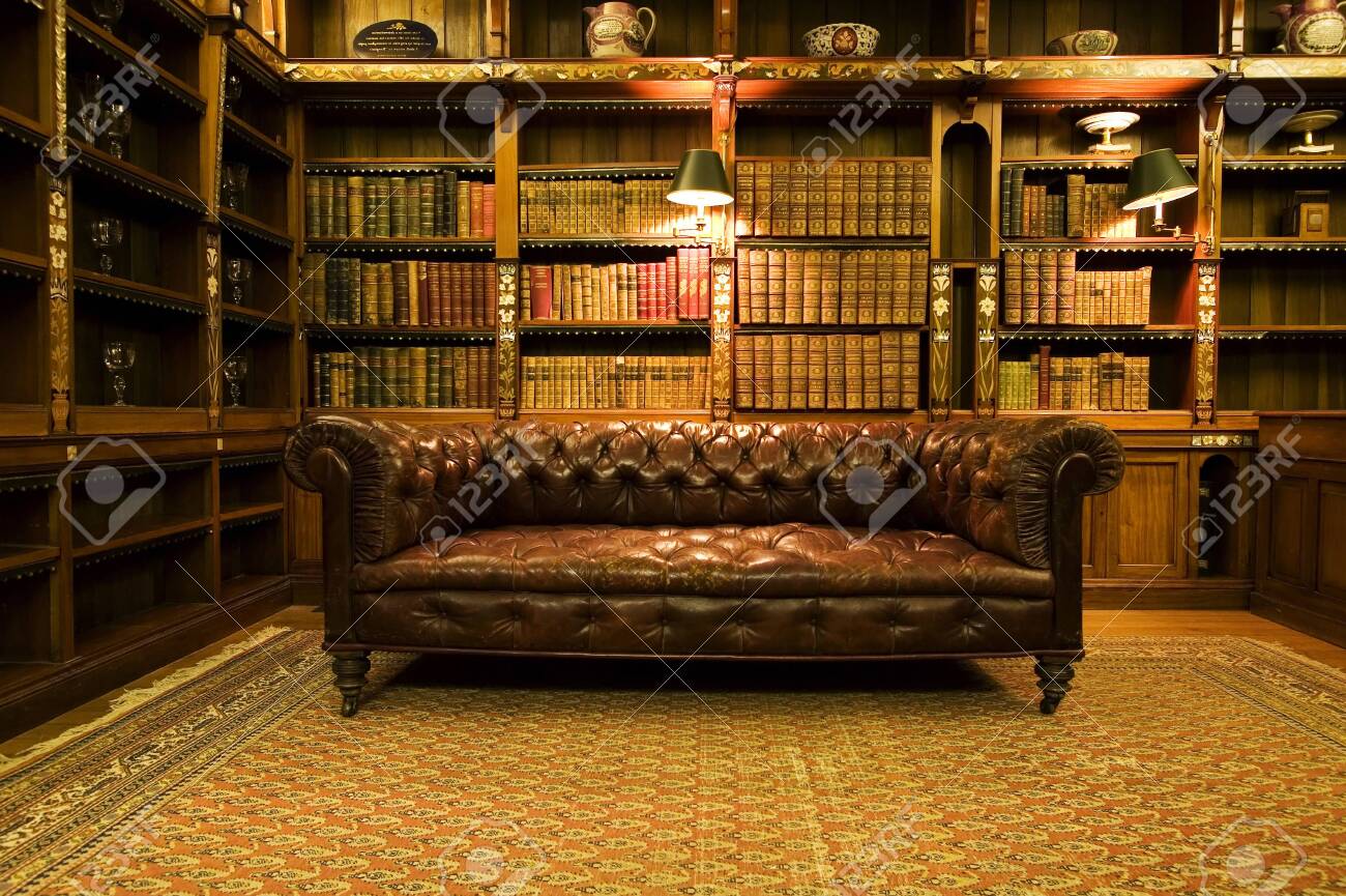 Library Leather Sofa Book Design Room Old Library Stock Photo Picture And Royalty Free Image Image