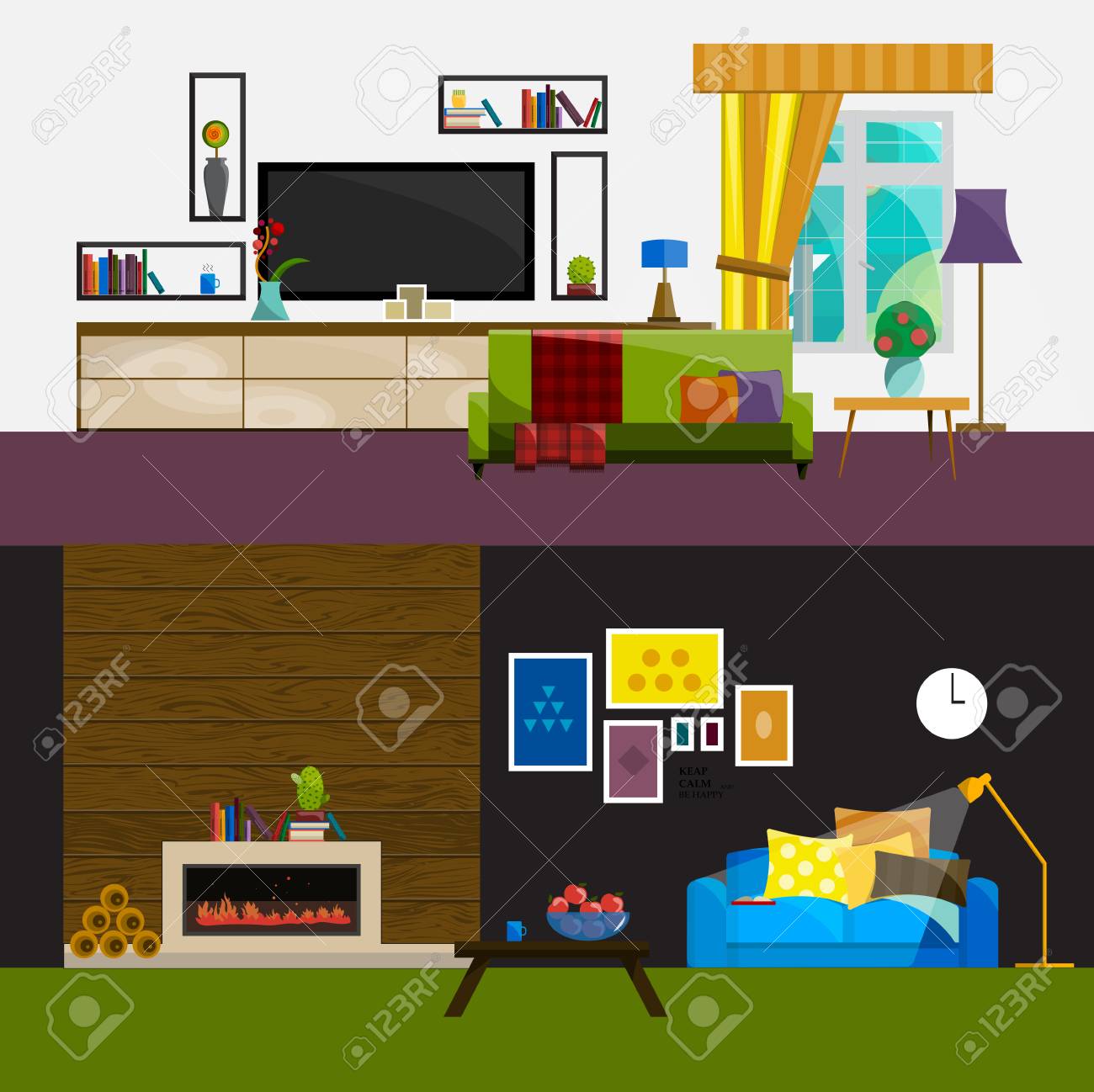Wohnzimmer Innenraum. Moderne Flacharchitektur Wohnzimmer ... Wohnzimmer Innenraum. Moderne Flacharchitektur Wohnzimmer ...