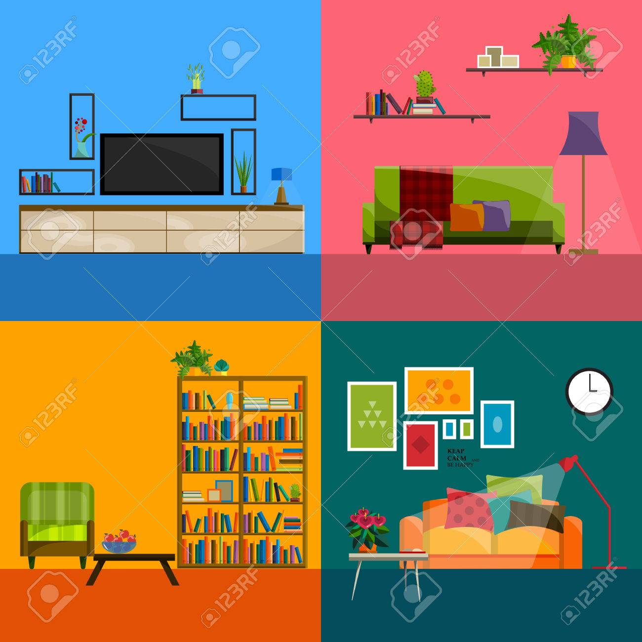 Wohnzimmer Innenraum. Moderne Flacharchitektur Wohnzimmer ... Wohnzimmer Innenraum. Moderne Flacharchitektur Wohnzimmer ...