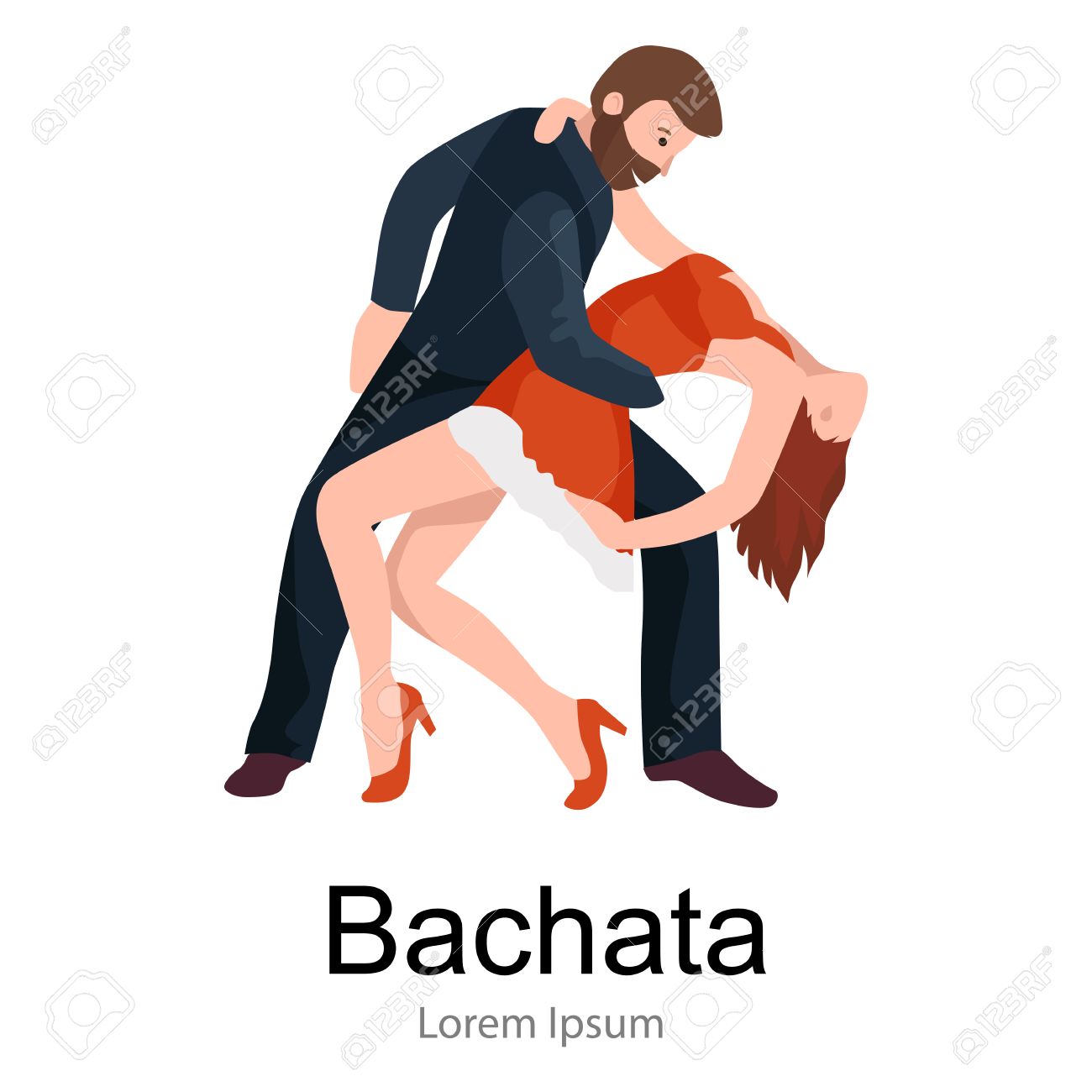 Couple dancing Kizomba in bright costumes. Vector illustration of partners dance bachata, happy peoples man and woman ballroom dancing poster, Bachata, roomba salsa dancer concept for poster, banner or flyer - 61856728 Couple dancing Kizomba in bright costumes. Vector illustration of partners dance bachata, happy peoples man and woman ballroom dancing poster, Bachata, roomba salsa dancer concept for poster, banner or flyer - 61856728