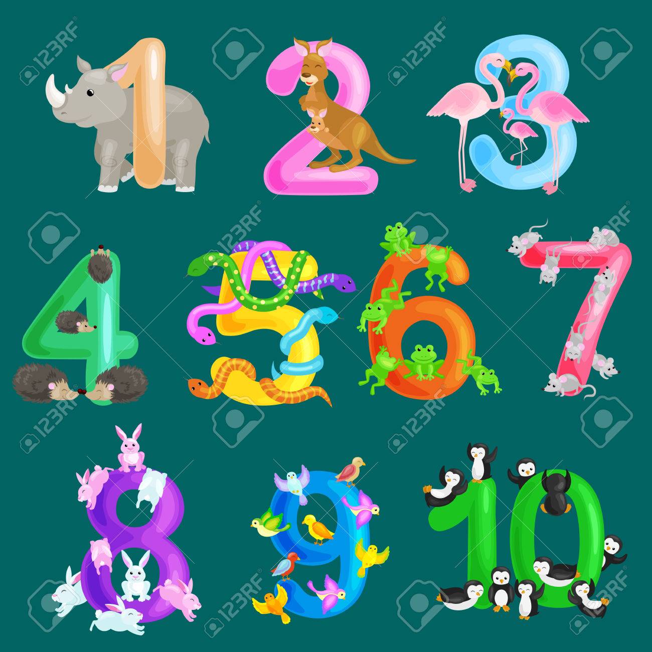 Conjunto De Numeros Ordinales Para Ensenar A Los Ninos A Contar