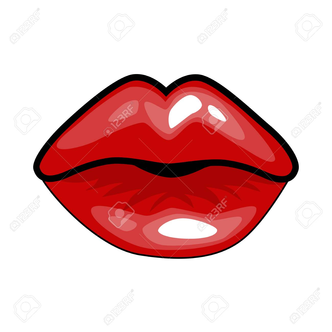 Fashion Girls Lips With Red Lipstick In Cartoon Pop Art Style Royalty Free Cliparts Vectors And Stock Illustration Image 77348767