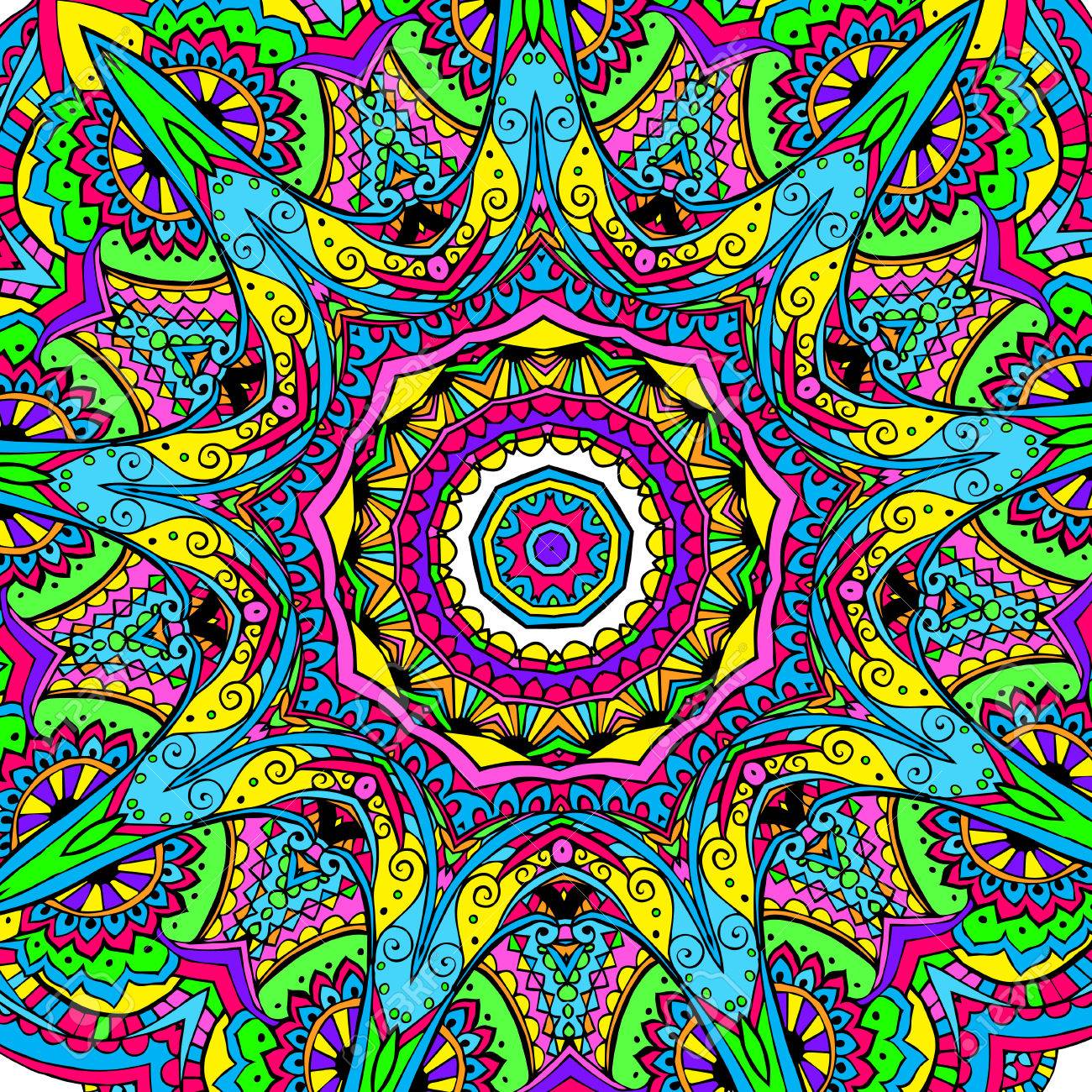 手描き下ろしの抽象的なサイケデリックな背景飾りイラスト概念 レース模様 ベクター装飾的なカードまたは招待状デザイン 伝統的なイスラム教 アラビア語 インド オスマンのモチーフ 要素 のイラスト素材 ベクタ Image