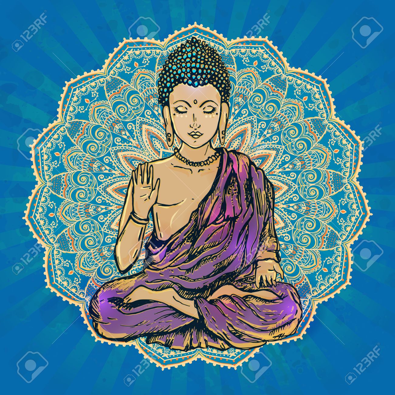 drawing of a buddha