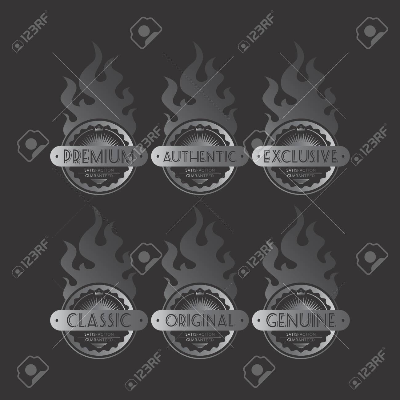 silver fire labels royalty free cliparts vectors and stock