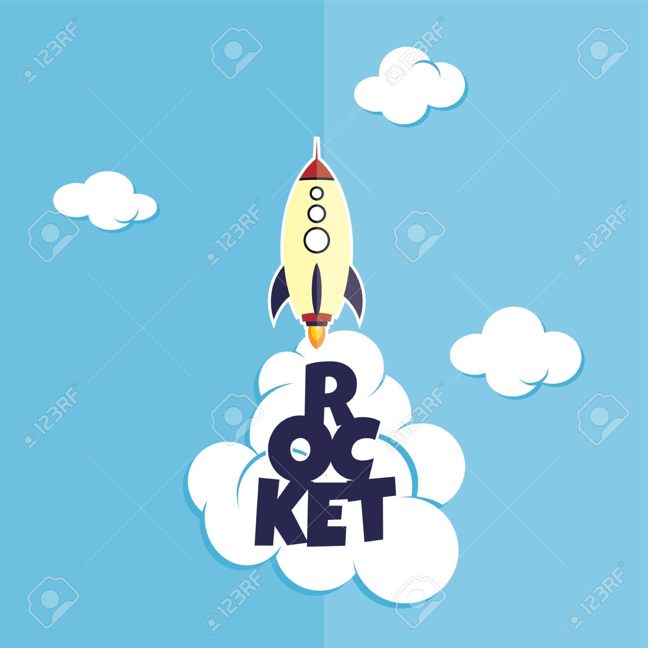 ロケット打ち上げテーマ ベクトル アート イラストのイラスト素材 ベクタ Image ロケット打ち上げテーマ ベクトル アート イラストのイラスト素材 ベクタ Image