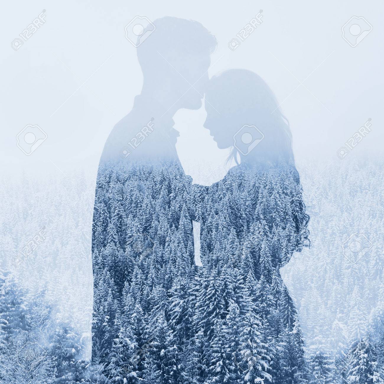 Forest Background, Double.. Stock Photo 