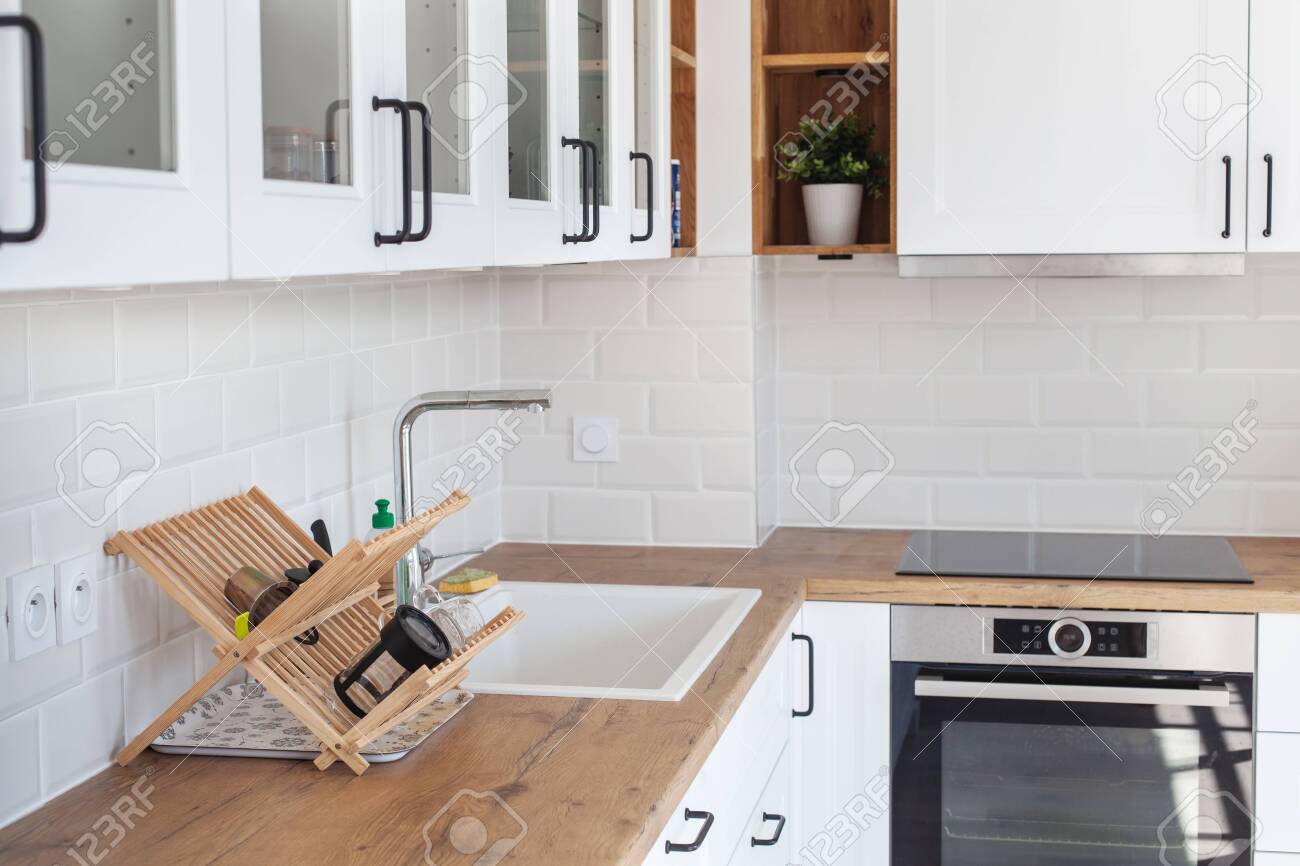 Beautiful Kitchen Interior At Home Scandinavian Style Stock Photo Picture And Royalty Free Image Image 145513459