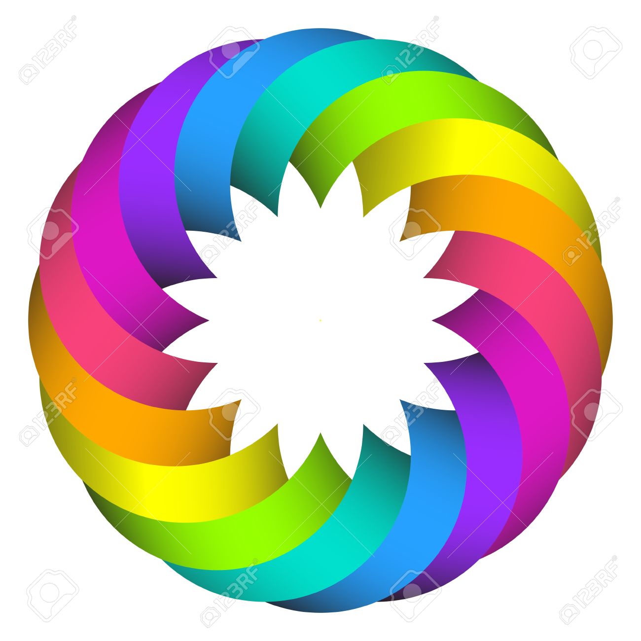 Illustration Of Rainbow Circle Flower Logo Design Royalty Free SVG,  Cliparts, Vectors, and Stock Illustration. Image 12198845., image size:1300x1300