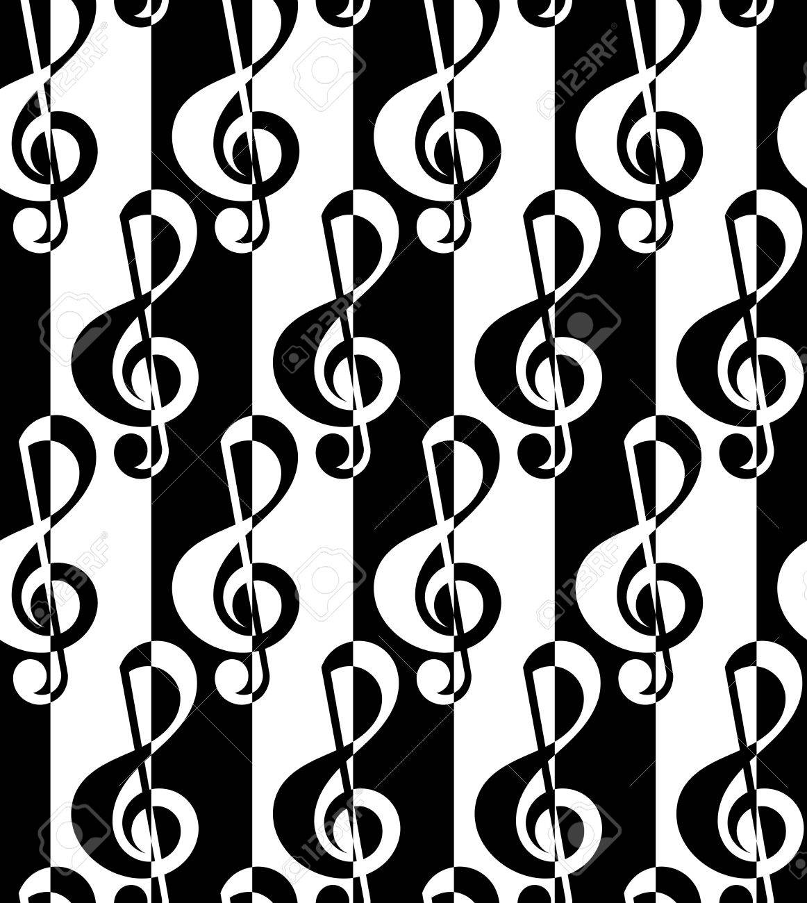 黒と白交互 G 音部記号の半分と半分 シームレスなスタイリッシュな幾何学的な背景 モダンな抽象パターン 白黒フラット デザイン のイラスト素材 ベクタ Image
