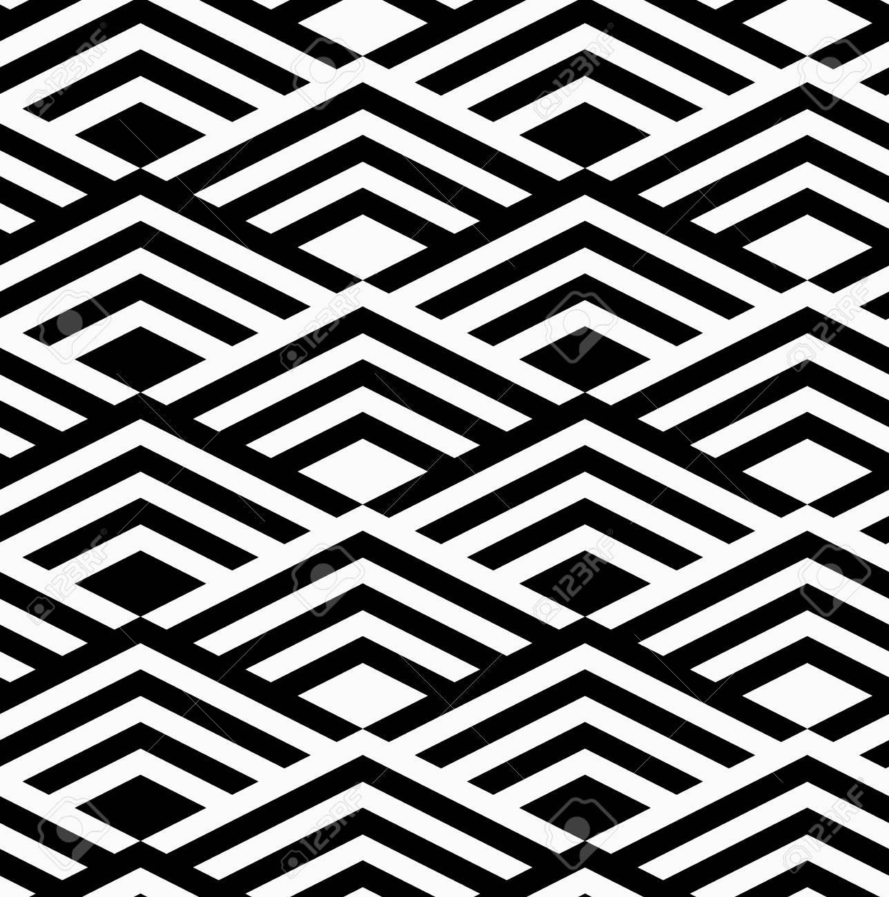 Black And White Striped Thick Diamonds Seamless Stylish Geometric