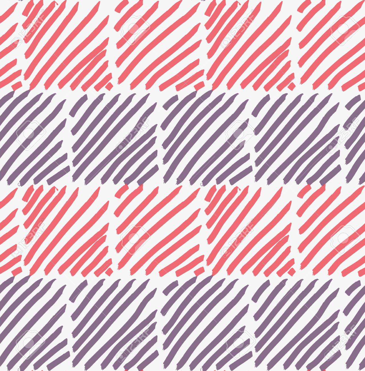 マーカーには 斜めに縞模様の正方形が描かれています 手書きのマーカーのシームレスな背景を持つ モダンな流行に敏感なスタイルのデザイン のイラスト素材 ベクタ Image