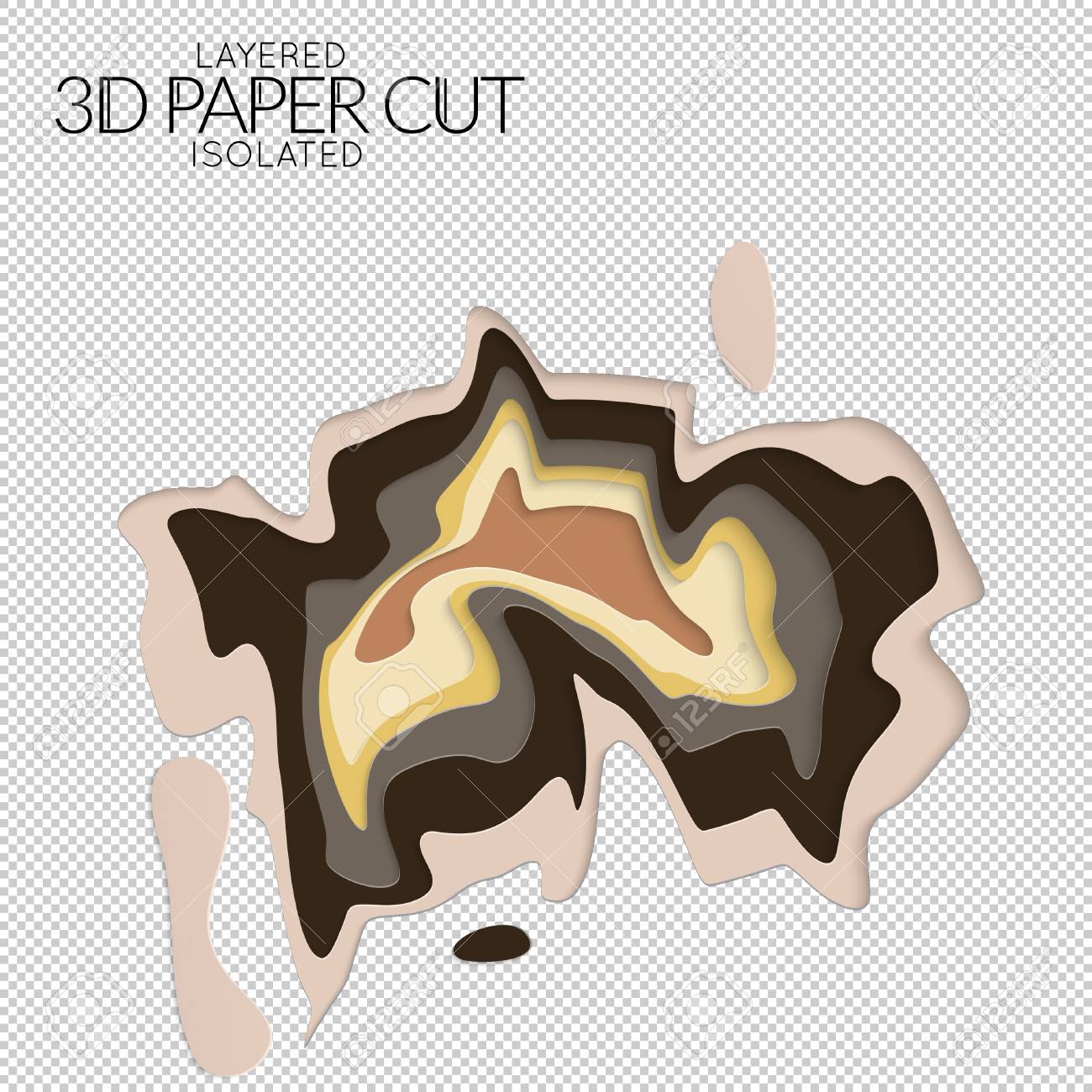abstract 3d paper cut art shape vector paper cut layers create